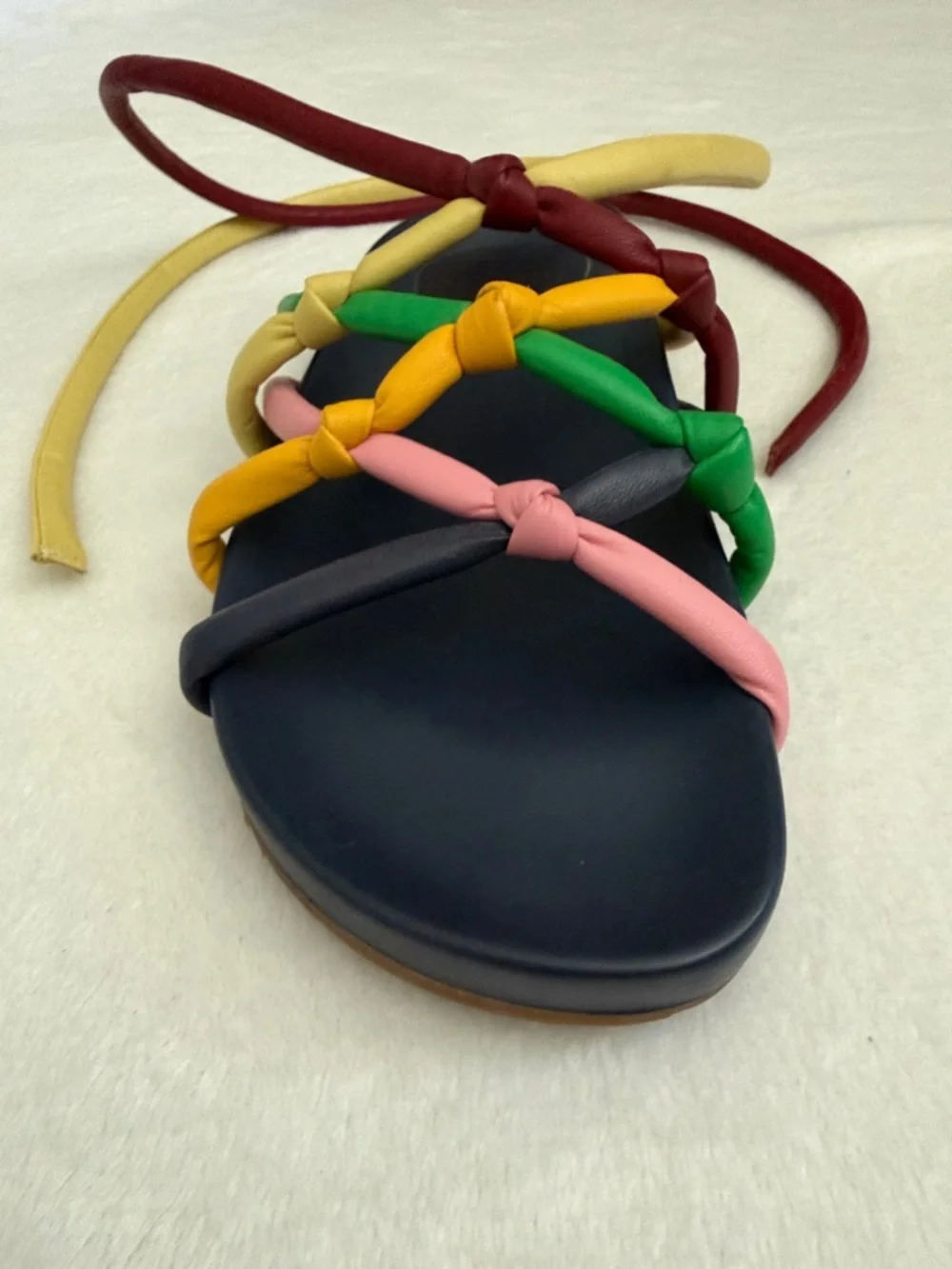 Charlotte Stone | Noemi Multicolor Strap Wrap Tie Gladiator Sandals (7) - Picture 5 of 16